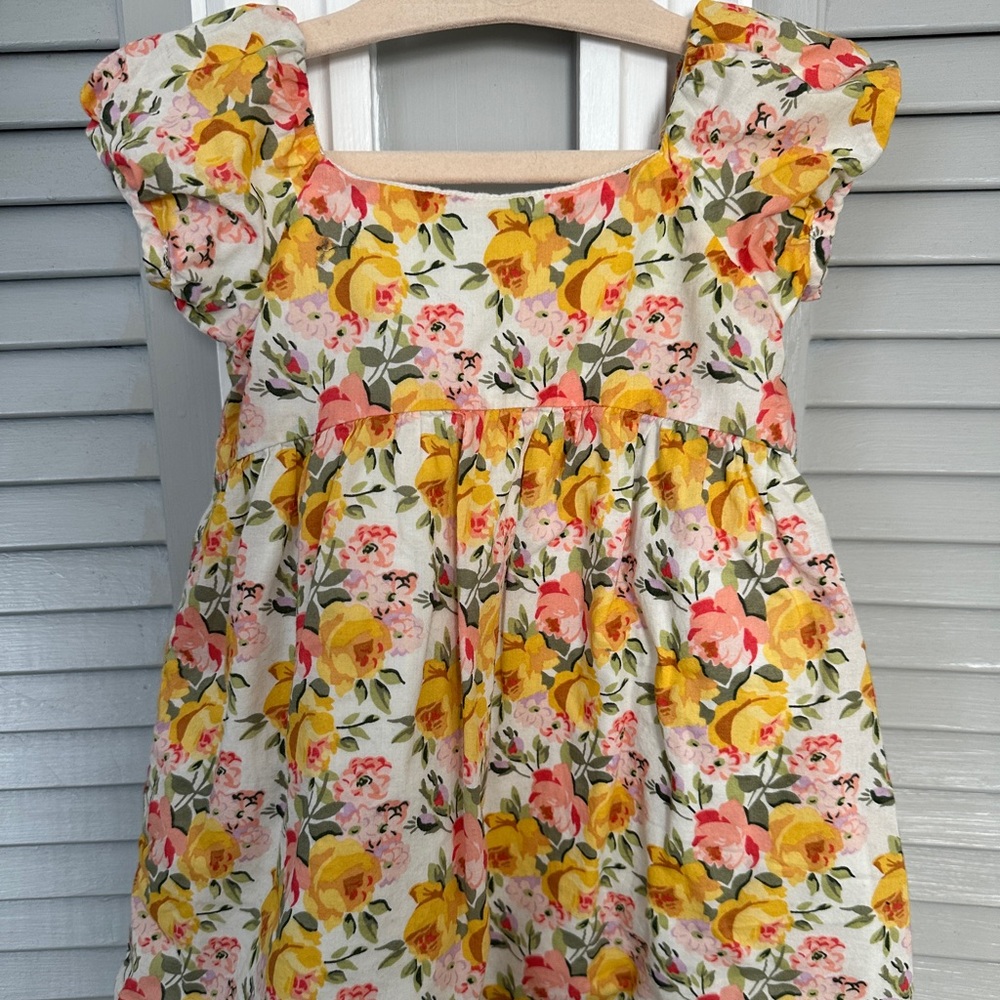 Janie and Jack girls short sleeve floral dress size 12-18 month